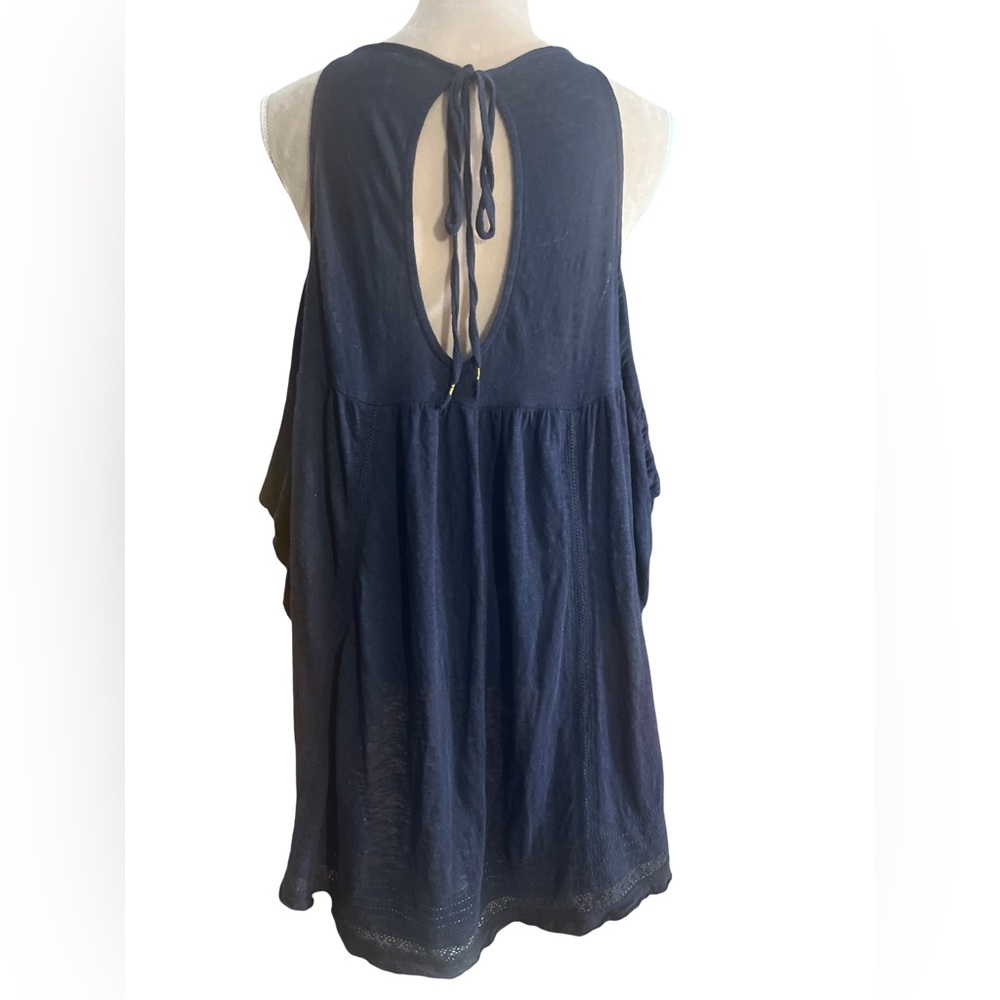 Free People Women’s Fast Times Navy Too with Floral Embroidery and Beading - Picture 14 of 15